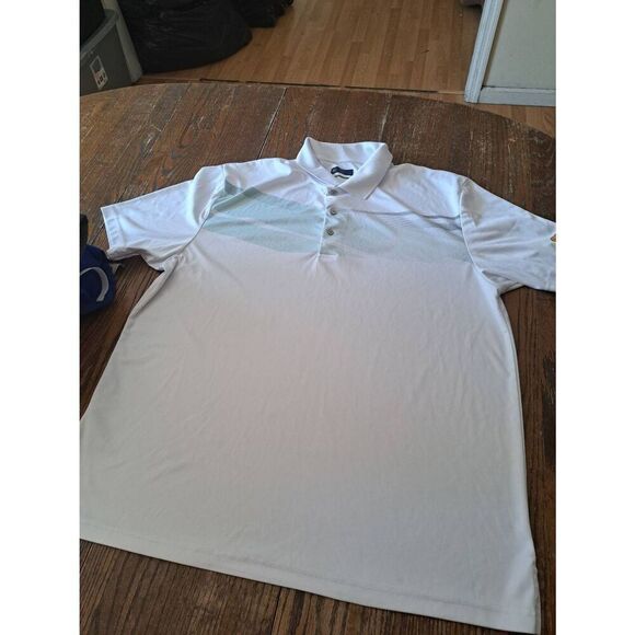 XXL Jack Nicklaus White Green Grey Short Sleeve Polo Shirt Golf Casual Athleisur - Picture 1 of 3